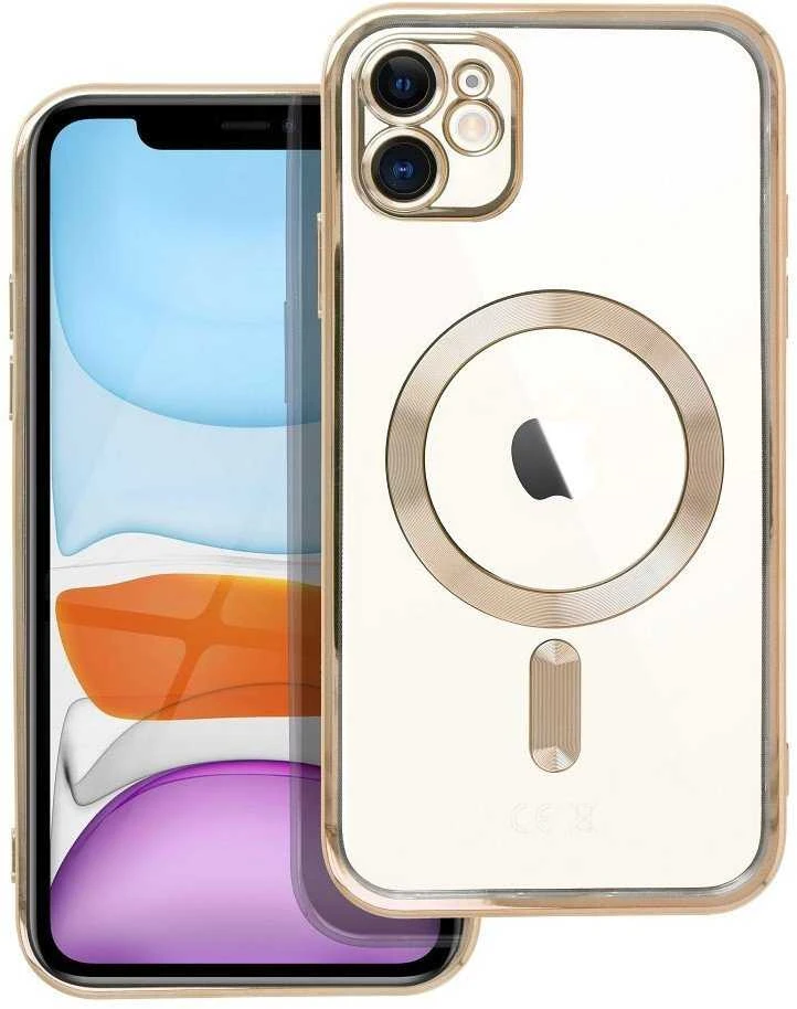 OEM dėklas, skirtas iPhone 11, Electro Mag dėklas, suderinamas su MagSafe auksiniu dangteliu