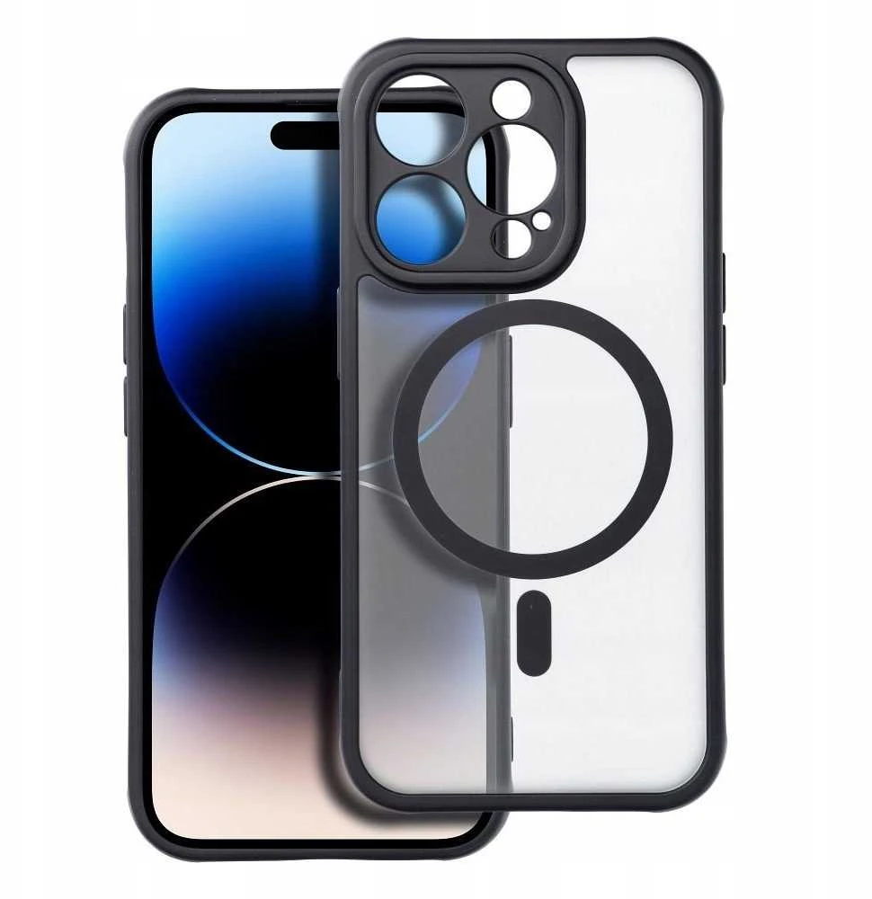 Oem FULL MATTE MAG COVER dėklas suderinamas su MagSafe skirtas Samsung Galaxy A55 juodos spalvos