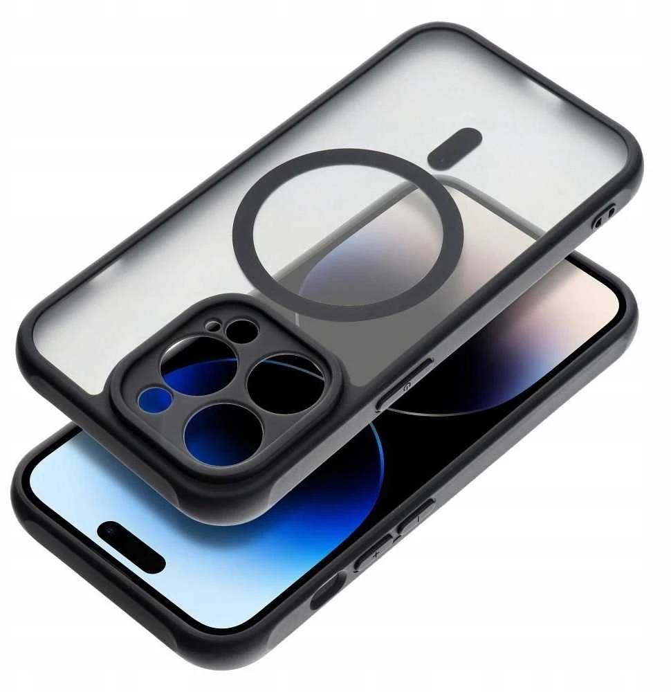 Oem FULL MATTE MAG COVER dėklas suderinamas su MagSafe skirtas Samsung Galaxy A55 juodos spalvos
