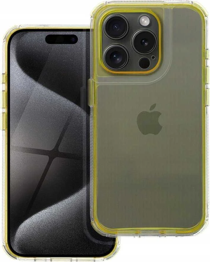 OEM dėklas, skirtas iPhone 15 PRO Matrix, skaidrus, geltonas