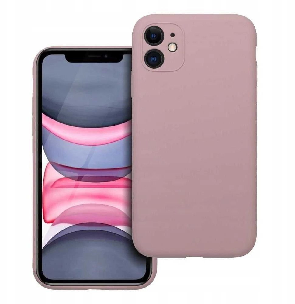 Oem dėklas iPhone 11 silikoninis 2 mm (su fotoaparato apsauga) pudros rožinė