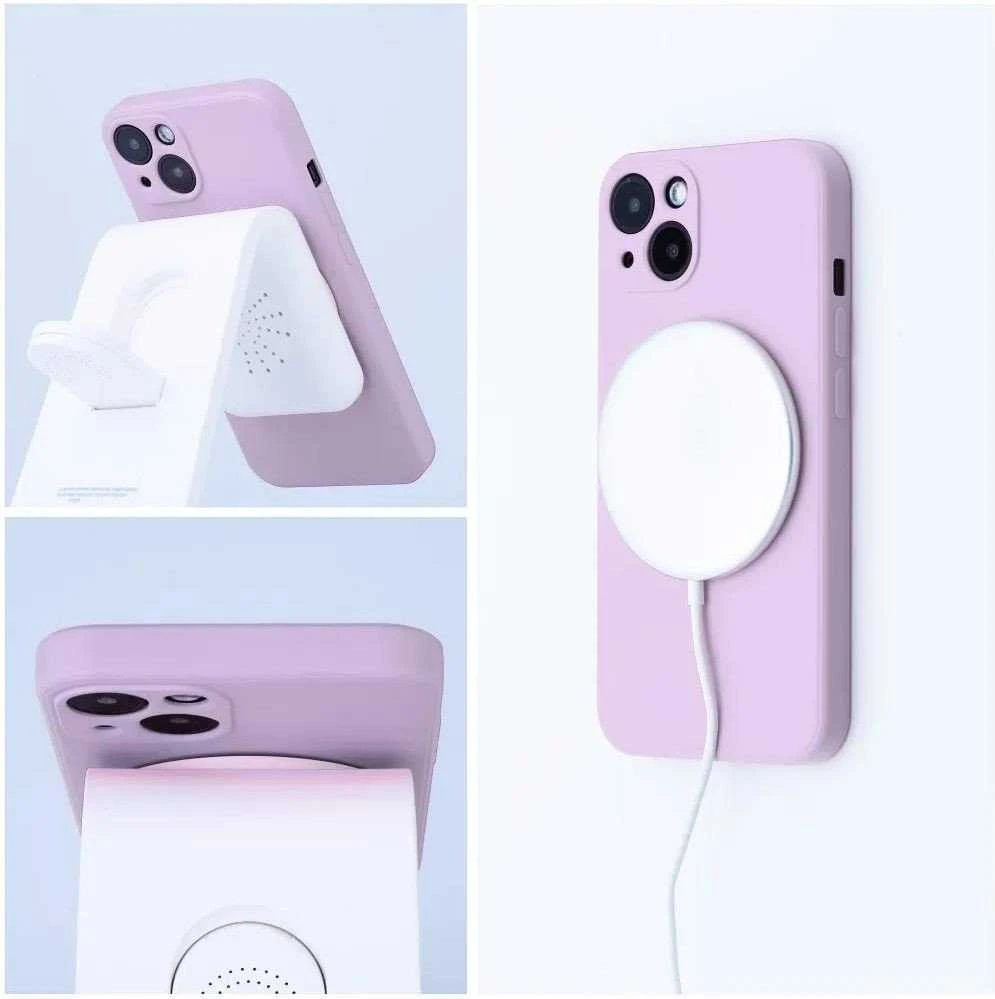 OEM dėklas, skirtas „iPhone 16e“ silikoniniam „Mag“ dėklui, suderinamas su „MagSafe“ (apsauga nuo kameros), rožinis