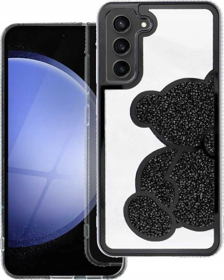 Oem TEDDY BEAR Dėklas skirtas Samsung Galaxy S22 juodos spalvos