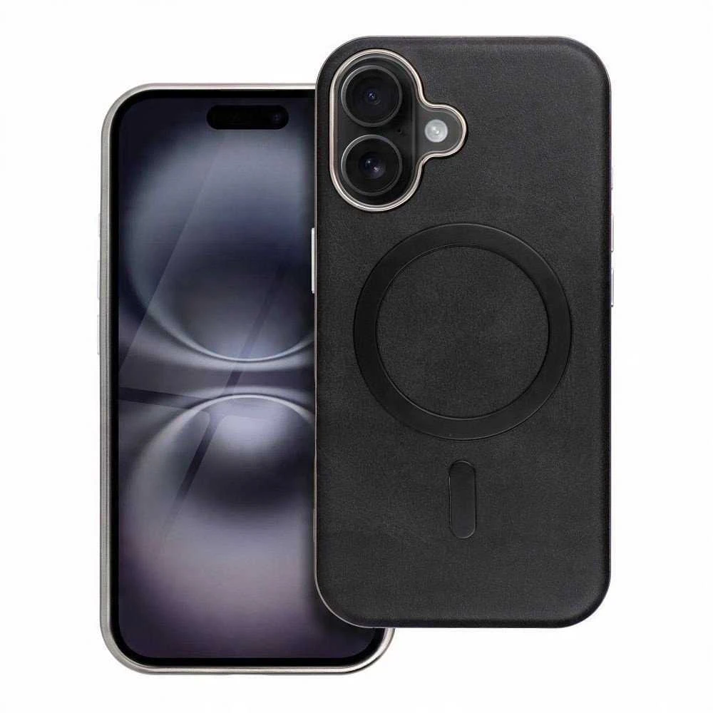 Oem GENTLEMAN MAG COVER dėklas suderinamas su MagSafe skirtas Apple iPhone 12 juodos spalvos