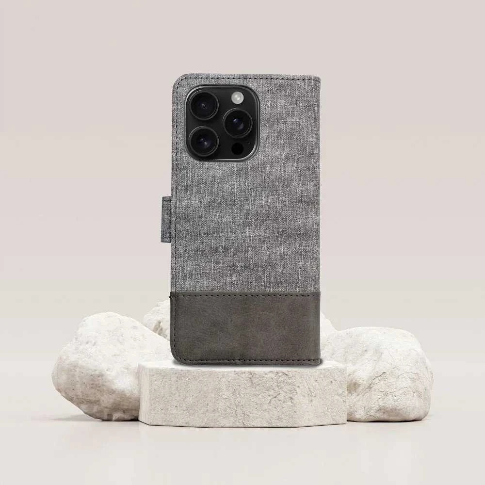 Dėklas Oem GOMMA Book skirtas Samsung Galaxy S25 Edge pilkos spalvos