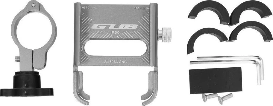 Oem GUB bike holder for mobile phone P30 Aliuminio sidabrinis