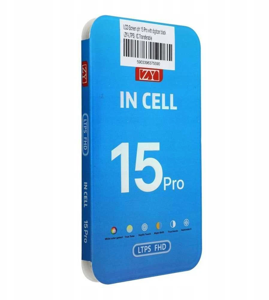 iPhone 15 Pro LCD ekranas su skaitmeniniu keitikliu, juodas (ZY-LTPS), perkeliamas IC