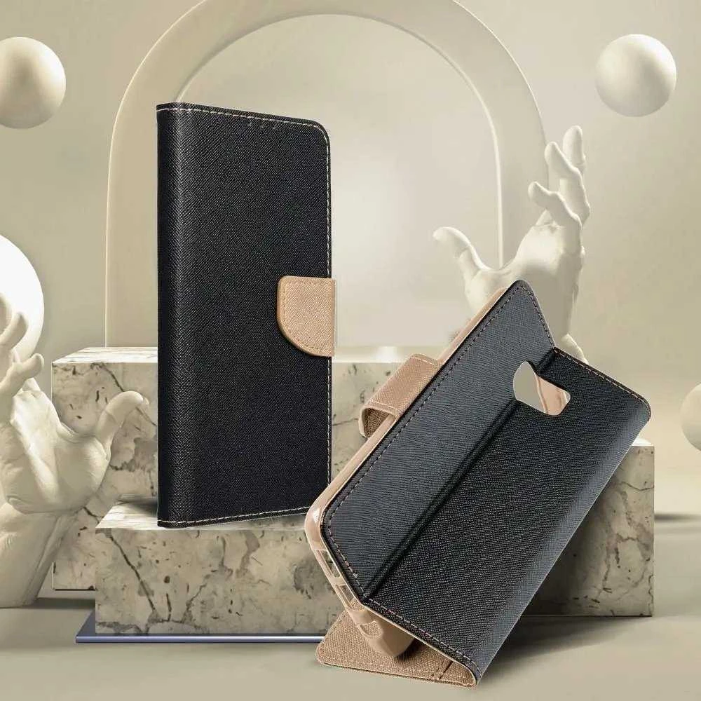 Dėklas Oem Flip case for iPhone 14 PLUS Fancy Book juodas / auksinis