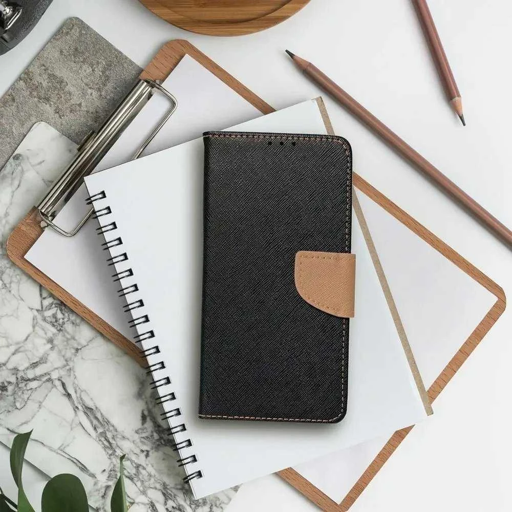Dėklas Oem Flip case for iPhone 14 PLUS Fancy Book juodas / auksinis