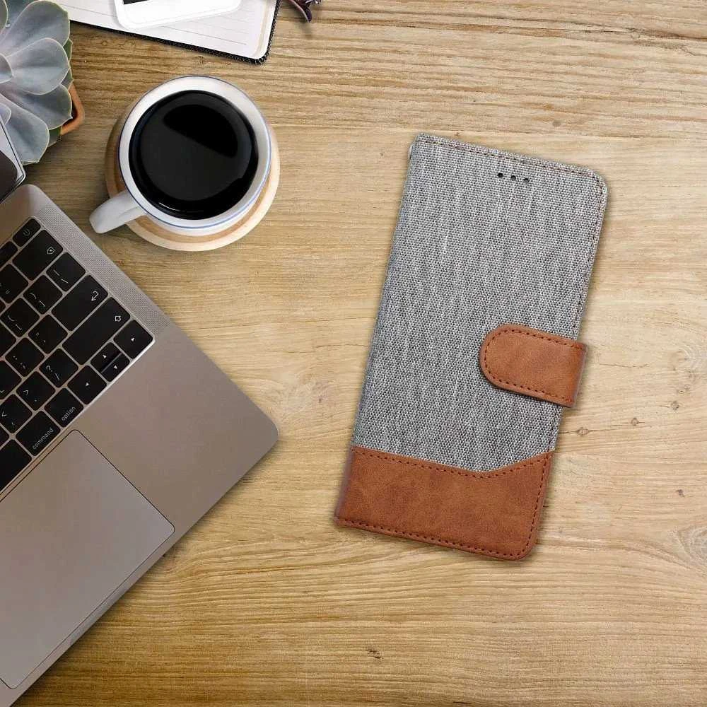 Dėklas Oem JEANS Book skirtas Samsung Galaxy S25 Edge pilkos spalvos