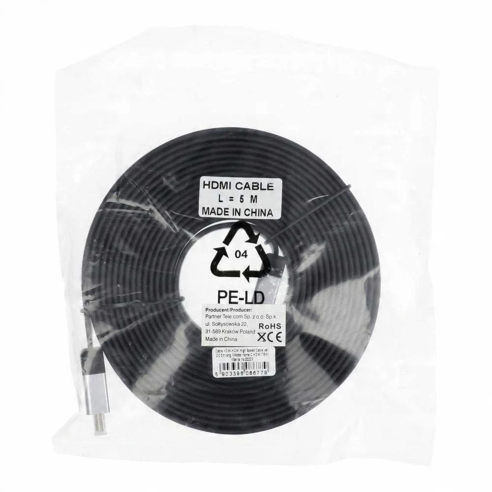 OEM kabelis HDMI į HDMI 4K 60Hz didelės spartos su Ethernet 2.0 versija 5 m juodas