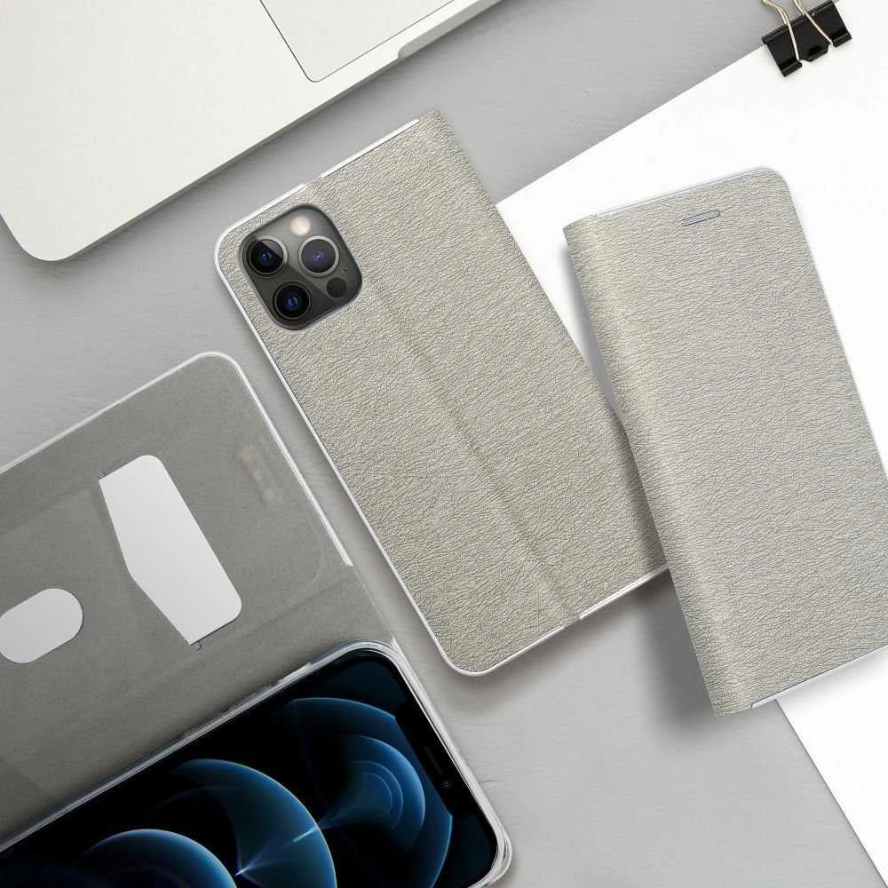 Oem Dėklas su klapką na Samsung A54 5G Luna Book Gold Sidabrinė