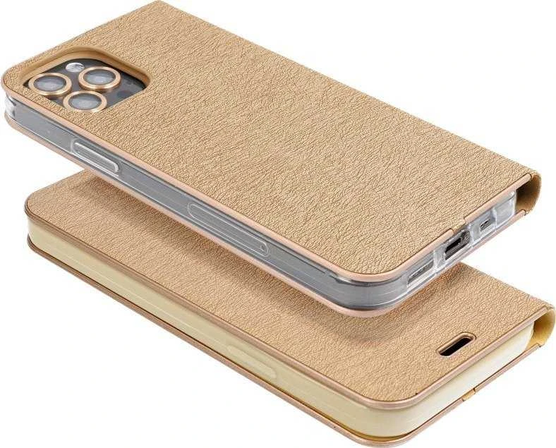 Dėklas Oem LUNA Book Gold skirtas Samsung Galaxy S23 aukso spalvos