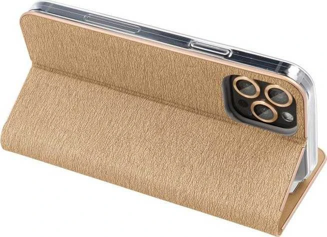 Dėklas Oem LUNA Book Gold skirtas Samsung Galaxy S23 aukso spalvos