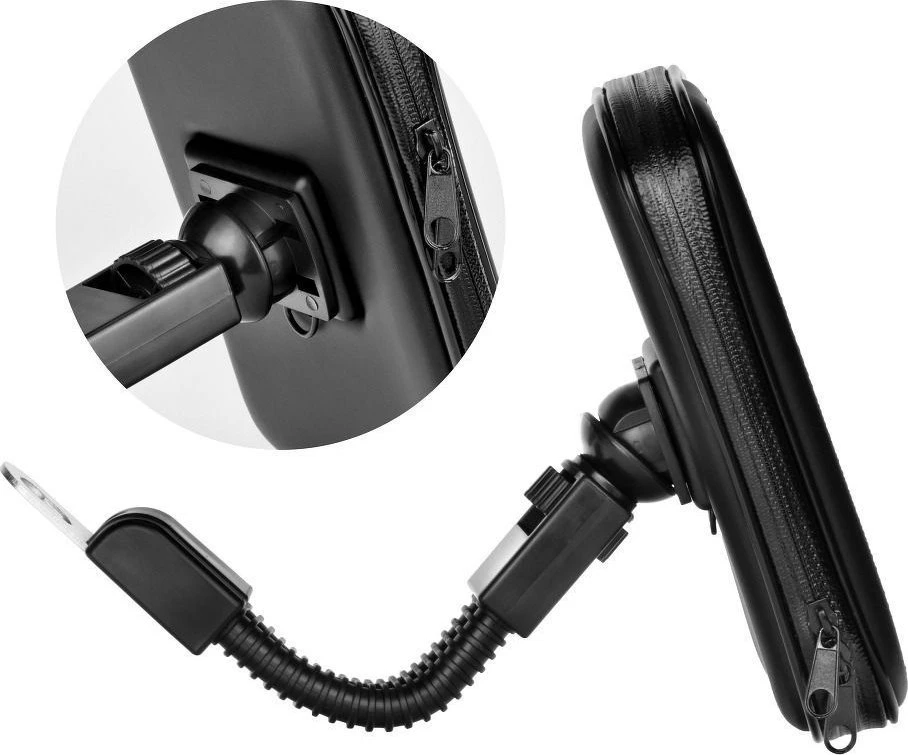 OEM motociklo laikiklis mobiliajam telefonui, atsparus vandeniui su užtrauktuku (6,4" - 8") juodas