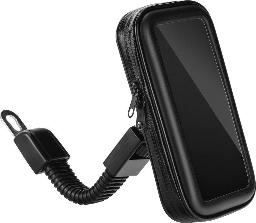 OEM motociklo laikiklis mobiliajam telefonui, atsparus vandeniui su užtrauktuku (6,4" - 8") juodas