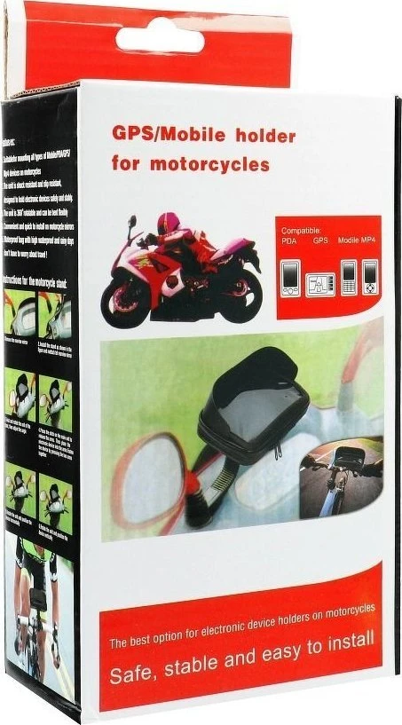 OEM motociklo laikiklis, atsparus vandeniui, su užtrauktuku ir gobtuvu (6,4" - 8") juodas