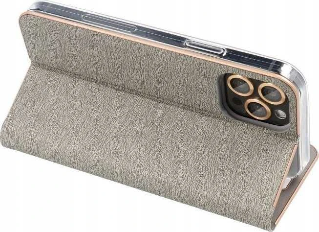 Dėklas Oem LUNA Book Gold skirtas Xiaomi Redmi Note 14 PRO 5G / 14 PRO PLUS 5G sidabro spalvos