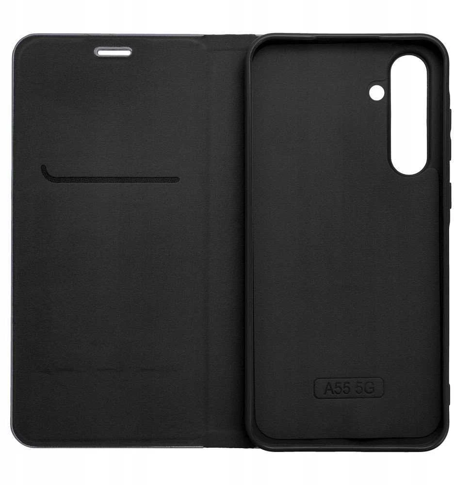 Dėklas Oem LUNA Book Carbon skirtas Samsung Galaxy S24 FE juodos spalvos