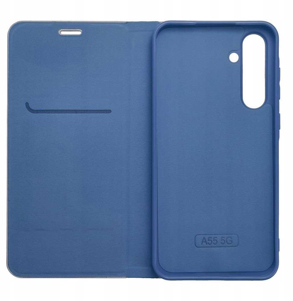 Dėklas Oem LUNA Book Carbon skirtas Samsung Galaxy S25 mėlynos spalvos