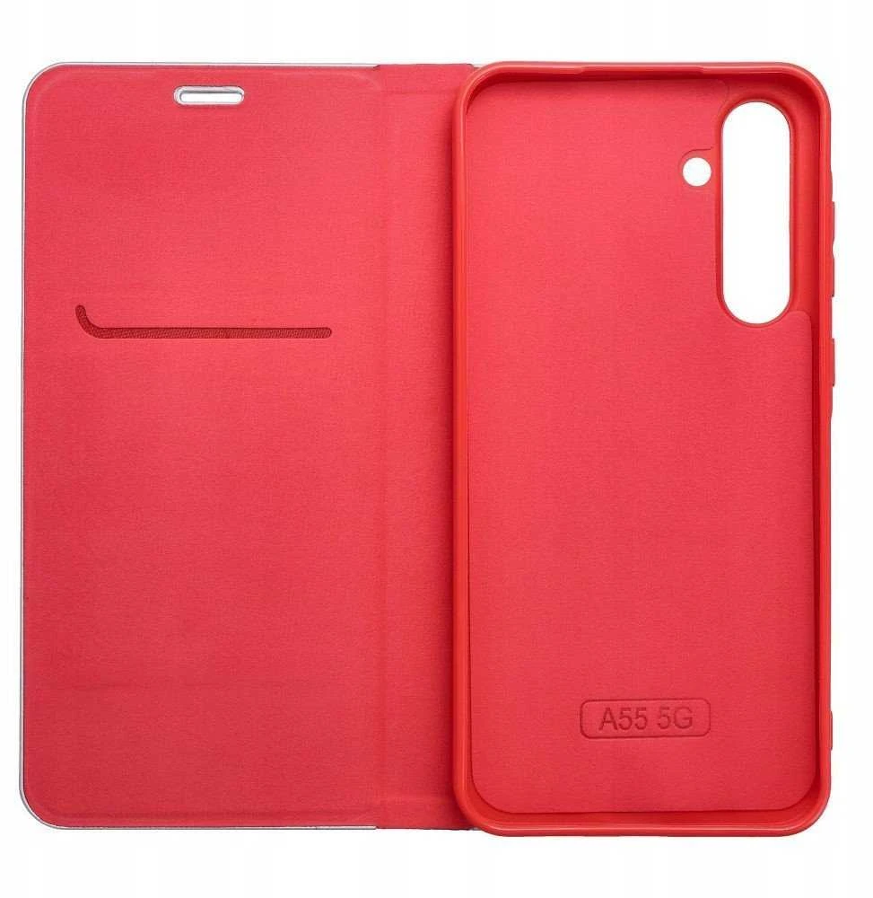 Dėklas Oem LUNA Book Carbon skirtas Samsung Galaxy S25 raudonas