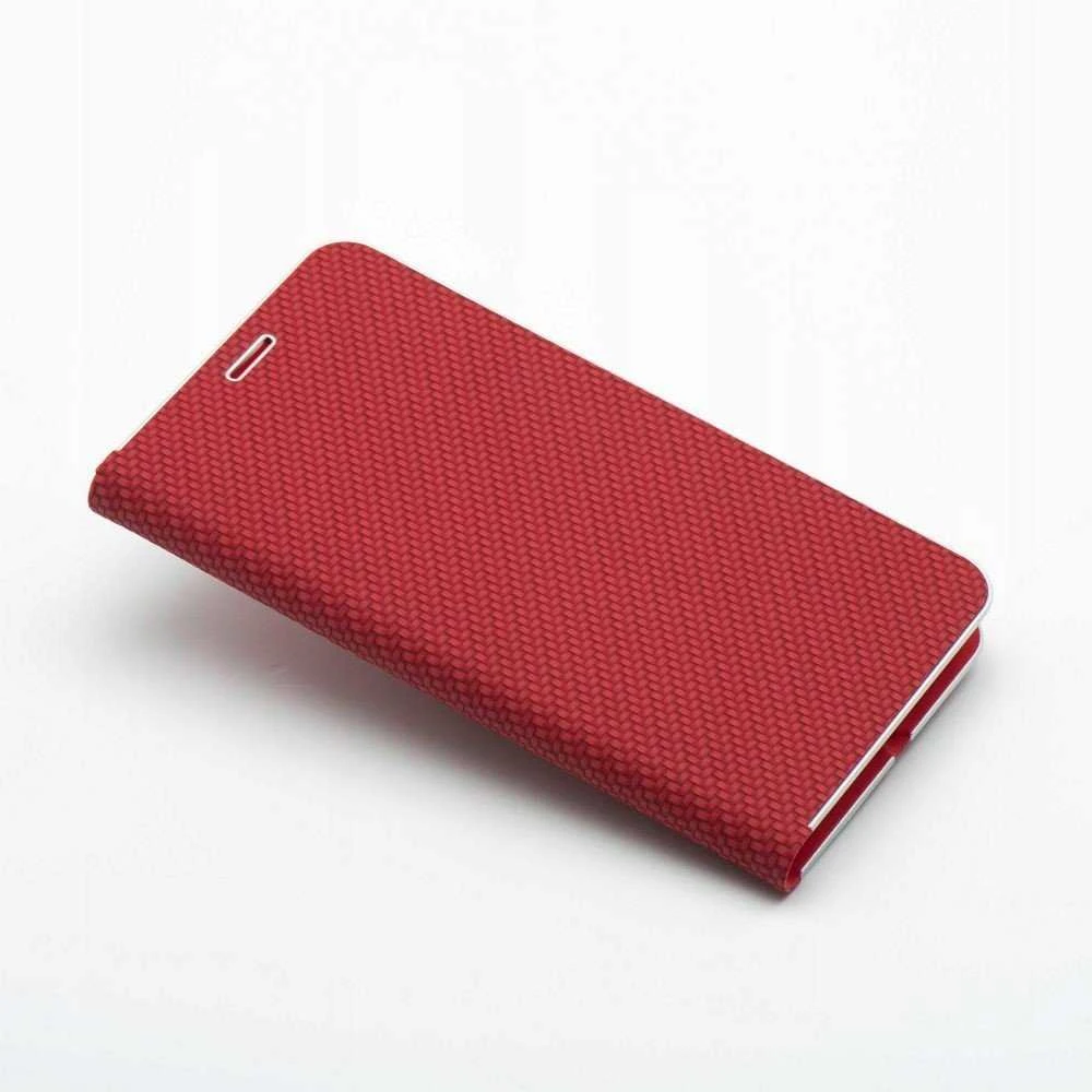 Dėklas Oem LUNA Book Carbon skirtas Samsung Galaxy S25 raudonas