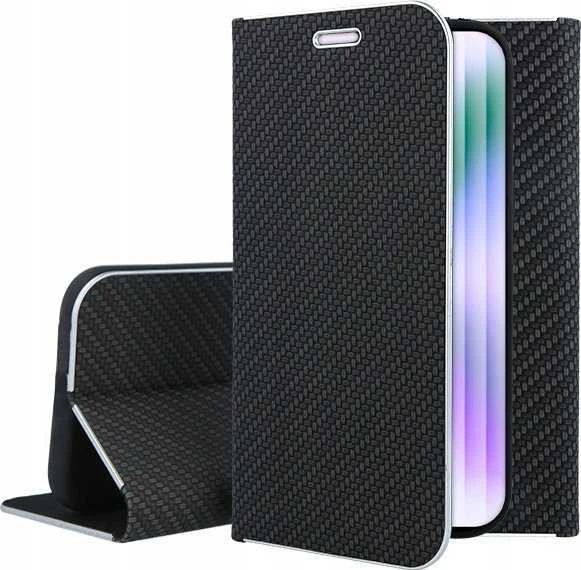 Dėklas Oem Flip case for iPhone 14 PRO Luna Book Carbon juoda