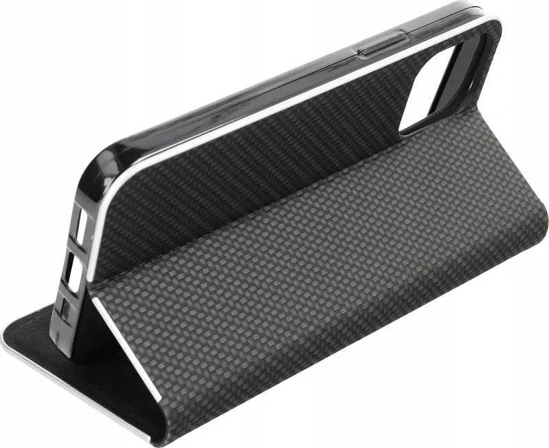 Dėklas Oem Flip case for iPhone 14 PRO Luna Book Carbon juoda
