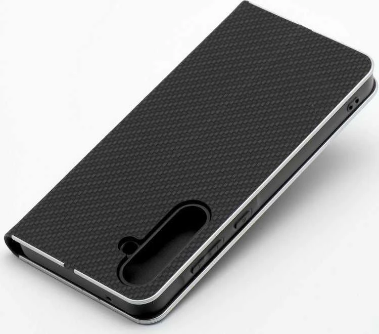 Dėklas Oem LUNA Book Carbon skirtas Xiaomi Redmi Note 14 PRO 5G / 14 PRO PLUS 5G juodos spalvos