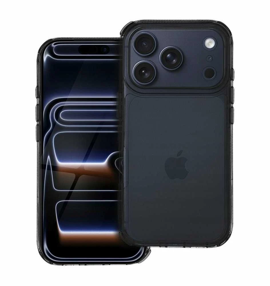 OEM dėklas, skirtas iPhone 17 Pro / 18 Pro (žemas kameros kraštas), Matrix Clear, juodas