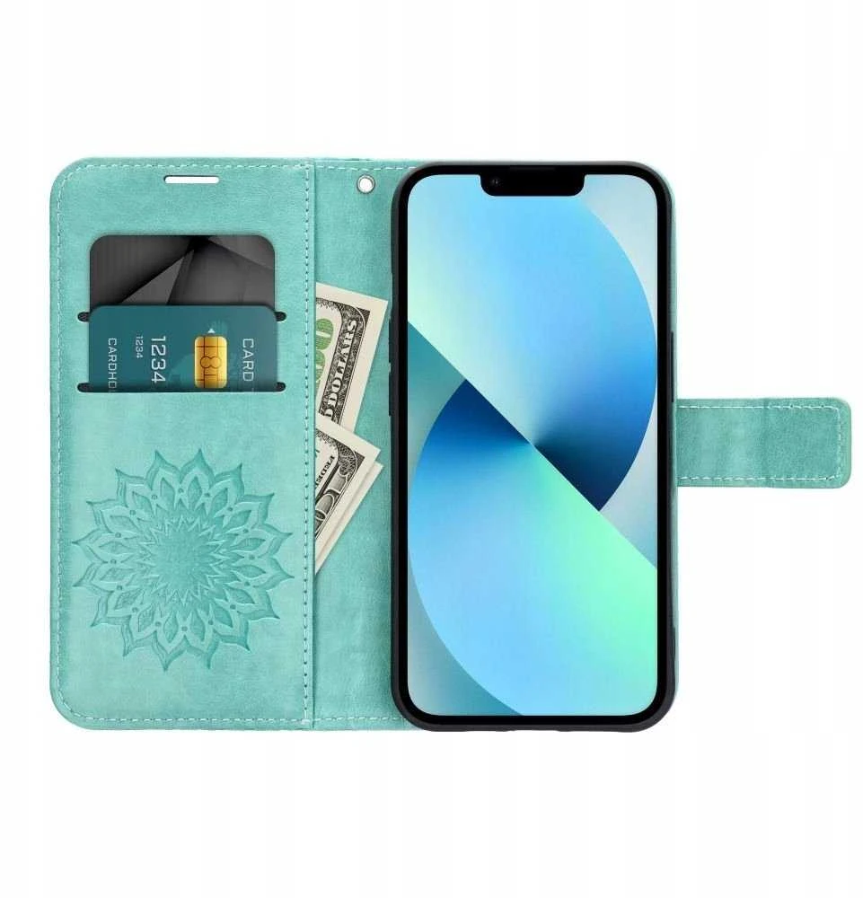 Dėklas Oem Flip case for Motorola G56 Mezzo Book mandala žalias