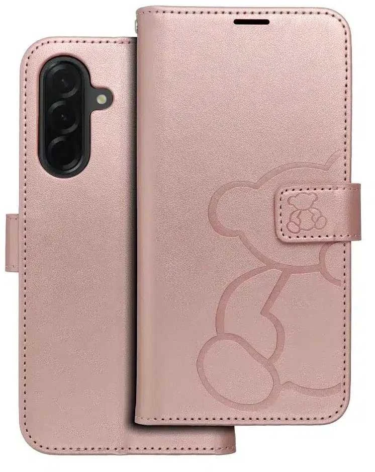 Oem MEZZO Book dėklas skirtas Samsung Galaxy A56 5G teddy bear rose auksinis