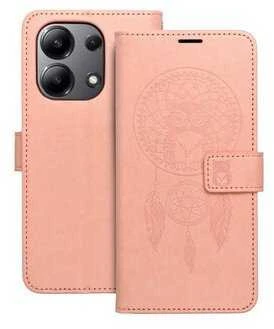 Oem MEZZO Book dėklas skirtas Xiaomi Redmi Note 14 PRO 4G dreamcatcher rožinio aukso spalvos