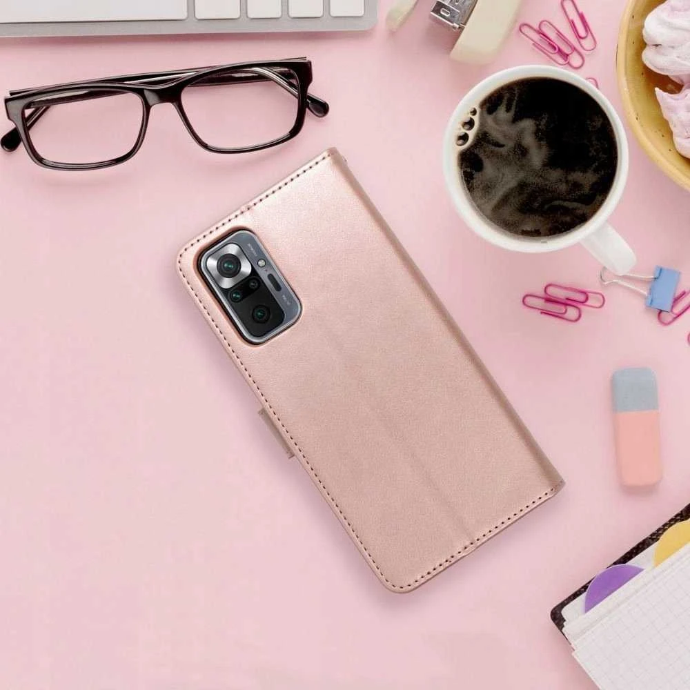 Oem MEZZO Book dėklas skirtas Xiaomi Redmi Note 14 PRO 5G / 14 PRO PLUS 5G mandala rožinio aukso spalvos
