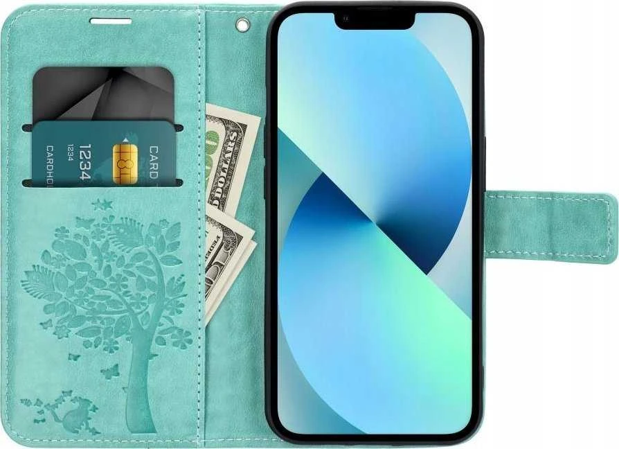 Telefono dėklas Oem MEZZO Book skirtas Samsung A34 5G, žalios spalvos