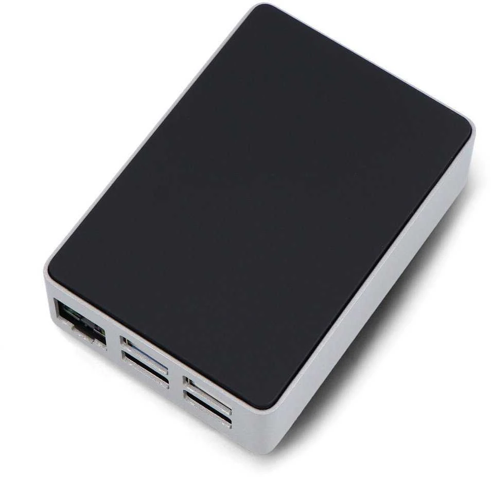 Oem Raspberry Pi 5 dėklas – aliuminis – sidabrinė-juoda – Flirc