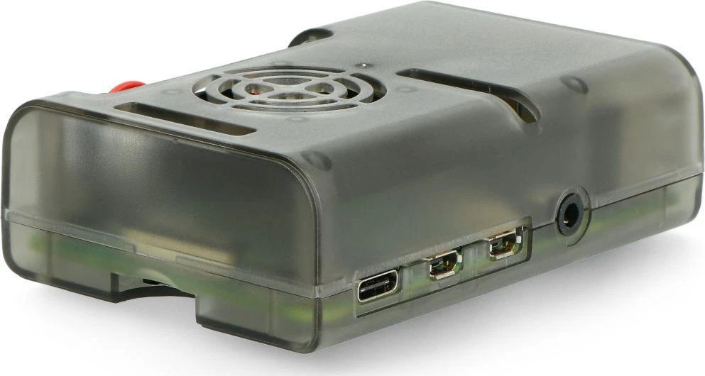 Oem Raspberry Pi 4B korpusas su ventiliatoriumi - pilka