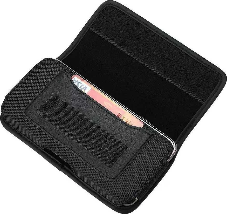 Oem Horizontal universalus dėklas OXFORD modelis 2 skirtas Apple iPhone 6 / 7 / 8 / 12 MINI / 13 MINI / Samsung Galaxy A40 / S5 juodos spalvos