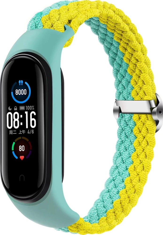 Telcon BRAIDED BAND SMART BAND M3/M4/M5/M6 MINT-Geltonas