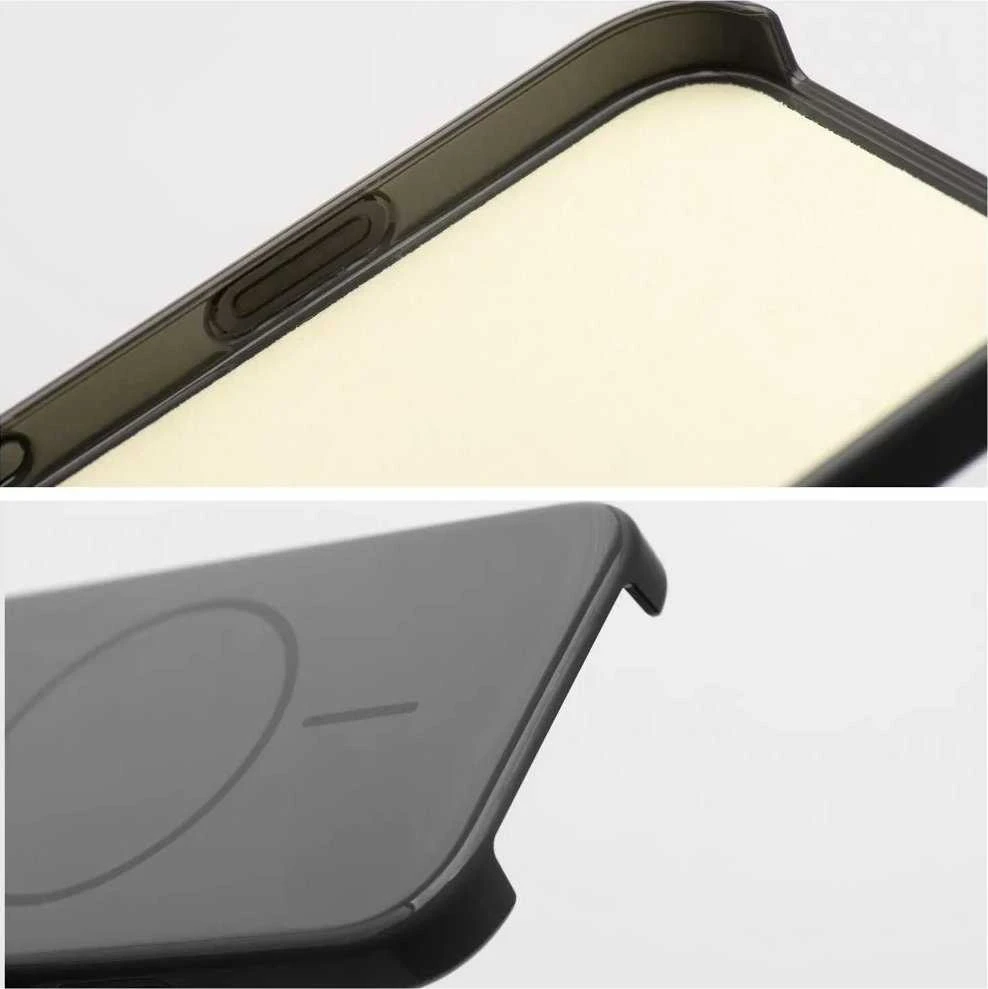OEM dėklas, skirtas „iPhone 16 PLUS Premium“ blizgus „Mag“ dėklas, suderinamas su „MagSafe“ ir juodu kameros valdymo mygtuku.