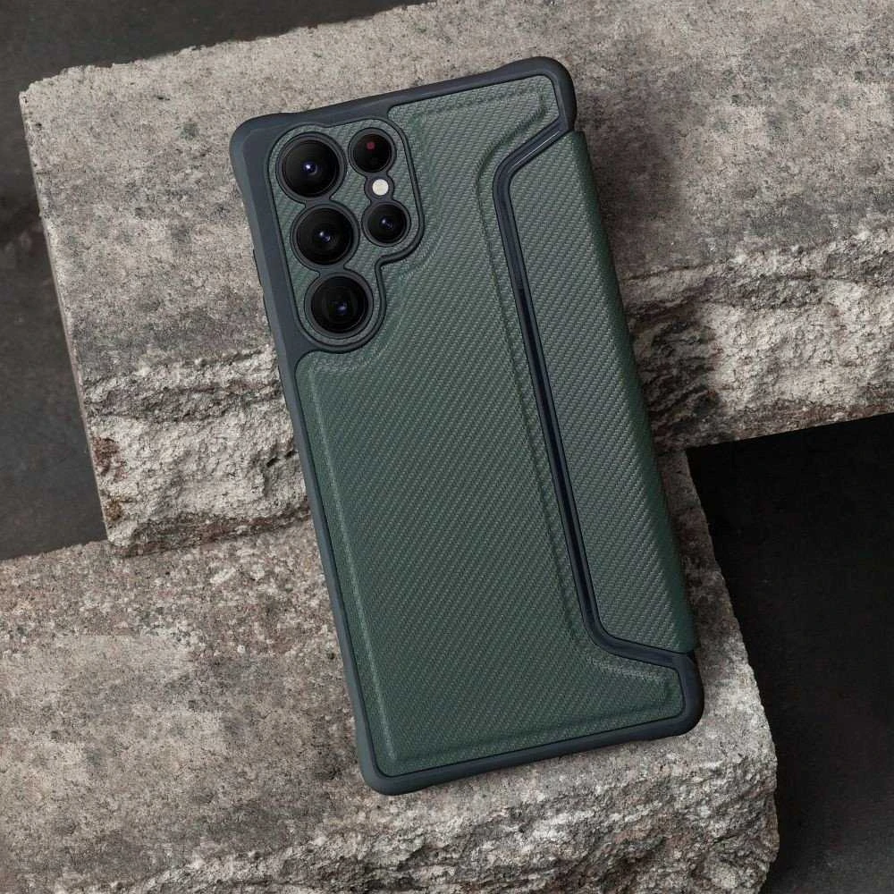 Dėklas Oem RAZOR Book skirtas Samsung Galaxy A16 5G dark žalios spalvos