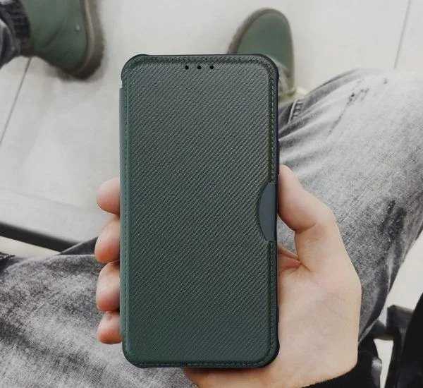 Dėklas Oem RAZOR Book skirtas Samsung Galaxy A52 5G / A52 LTE ( 4G ) / A52s 5G dark žalios spalvos