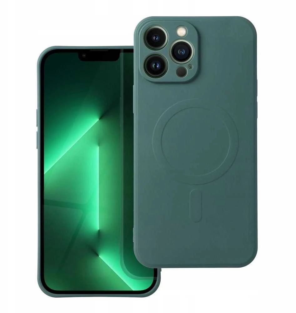Oem SILICONE MAG COVER dėklas suderinamas su MagSafe skirtas Samsung Galaxy A56 dark žalios spalvos