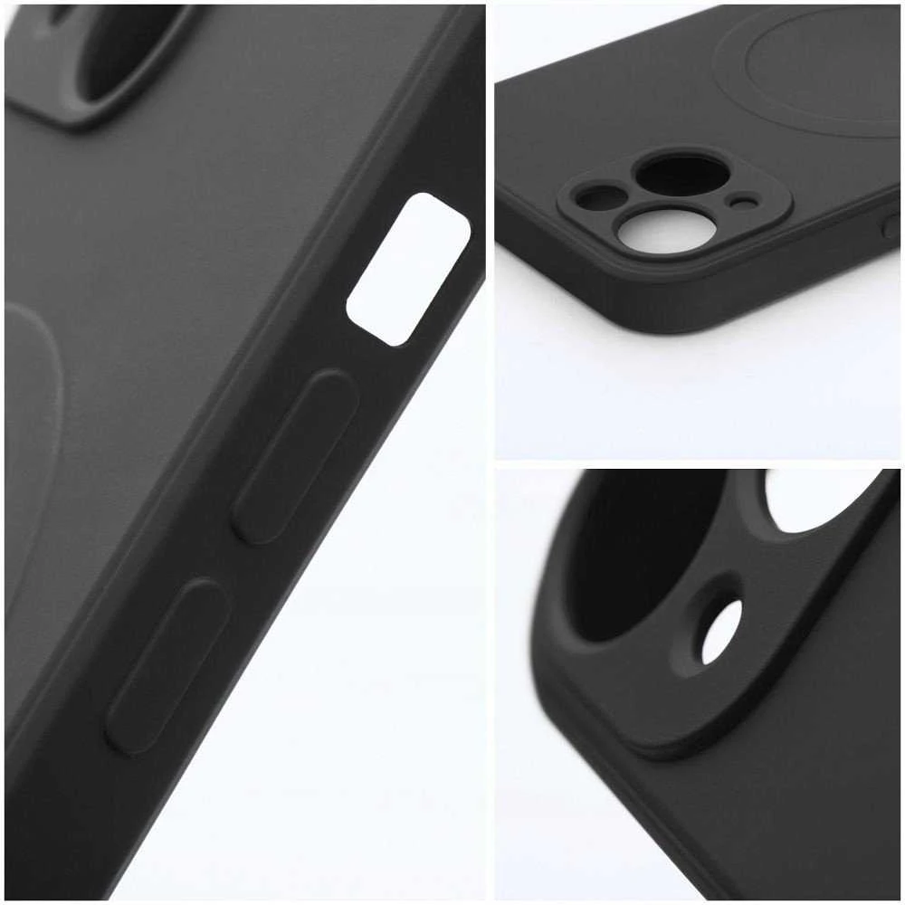 Oem SILICONE MAG COVER dėklas suderinamas su MagSafe skirtas Samsung Galaxy S24 FE juodos spalvos