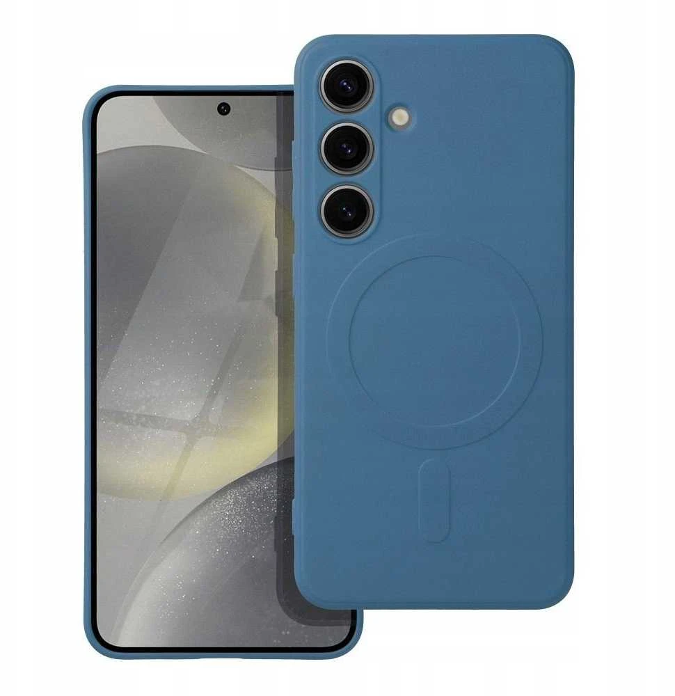 Oem SILICONE MAG COVER dėklas suderinamas su MagSafe skirtas Samsung Galaxy S25 mėlynos spalvos