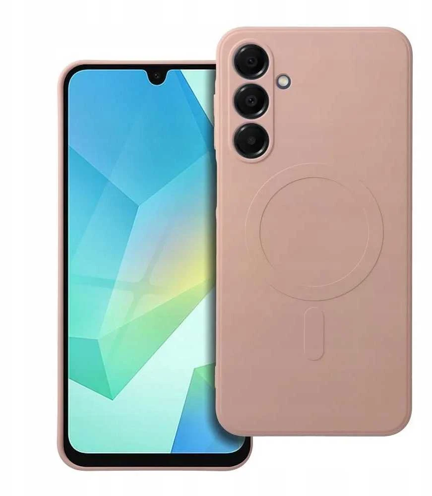 Oem SILICONE MAG COVER dėklas suderinamas su MagSafe skirtas Samsung Galaxy A36 rožinės spalvos