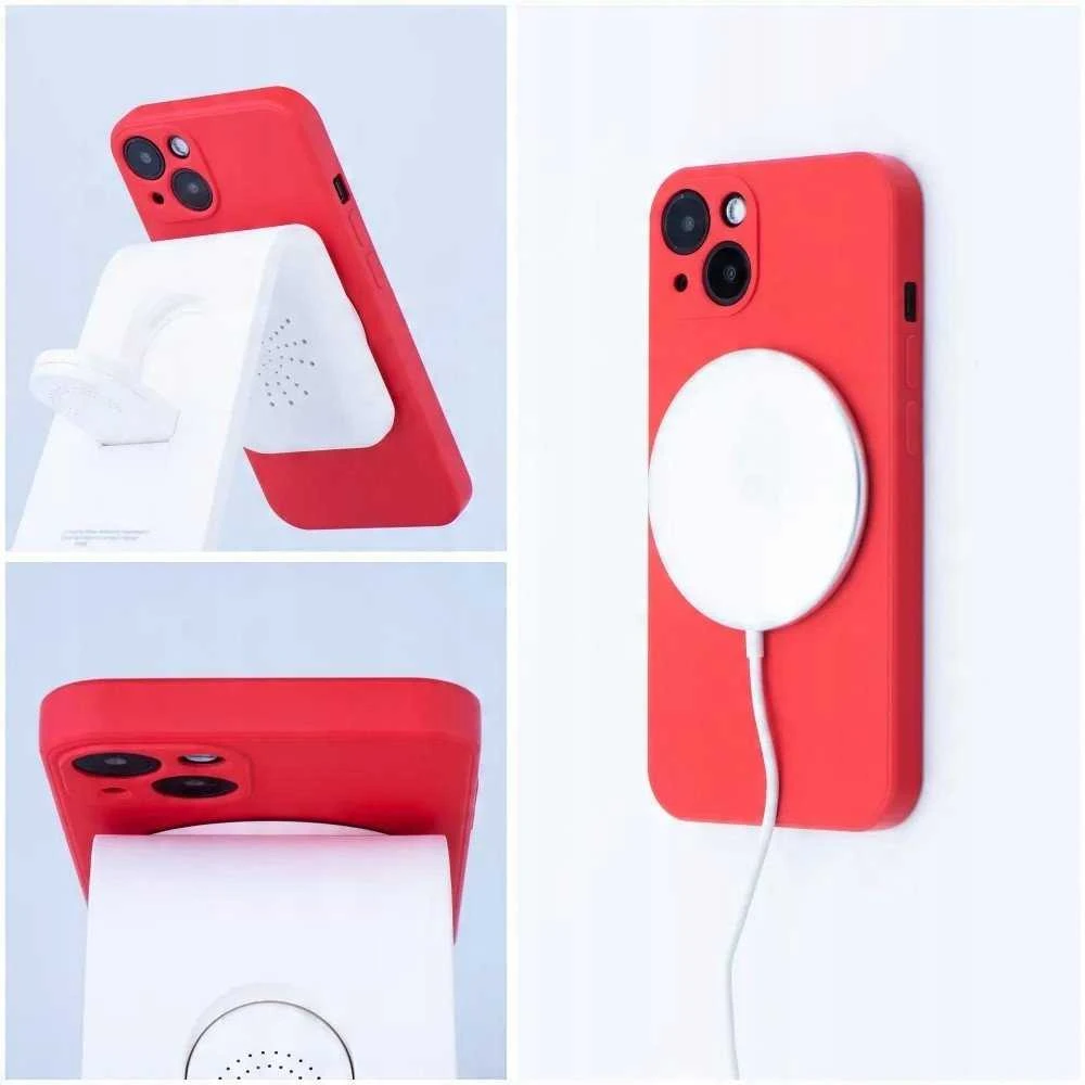 Oem SILICONE MAG COVER dėklas suderinamas su MagSafe skirtas Samsung Galaxy A56 red