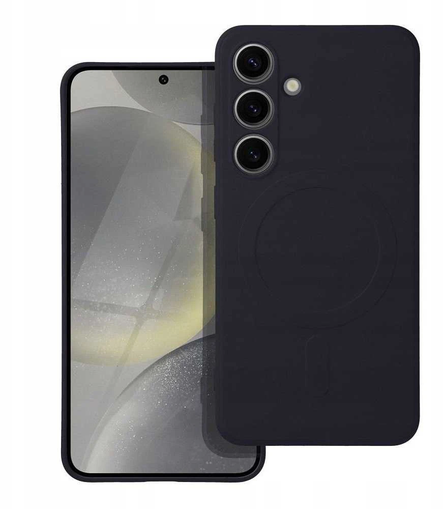 Oem SILICONE MAG COVER dėklas suderinamas su MagSafe skirtas Samsung Galaxy S24 FE juodos spalvos