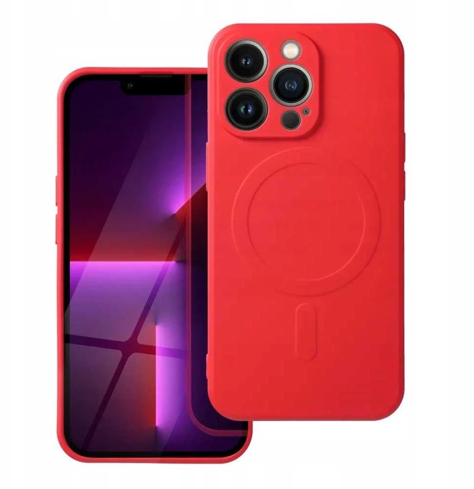 Oem SILICONE MAG COVER dėklas suderinamas su MagSafe skirtas Samsung Galaxy S25 red