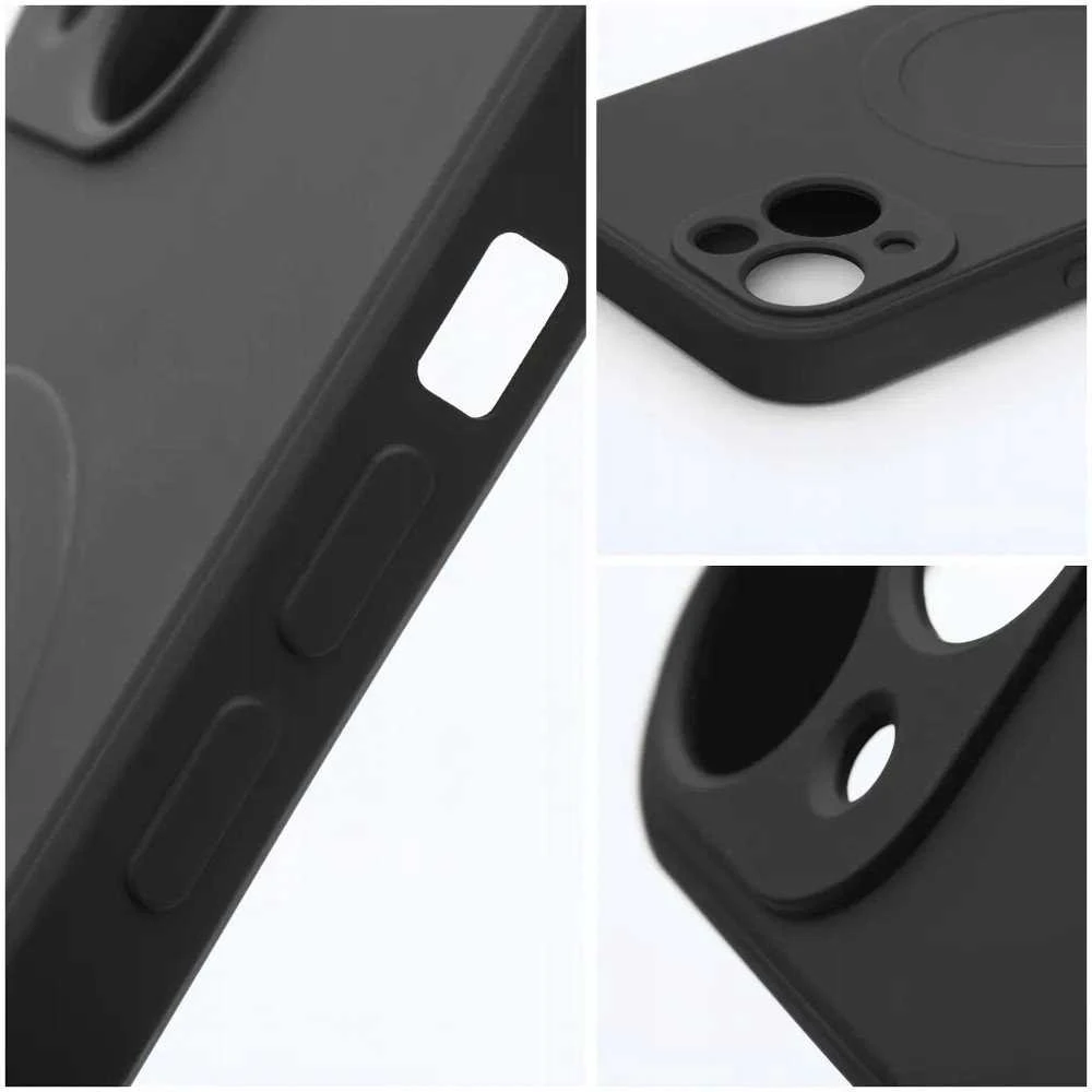 Oem SILICONE MAG COVER dėklas suderinamas su MagSafe skirtas Samsung Galaxy A54 juodos spalvos
